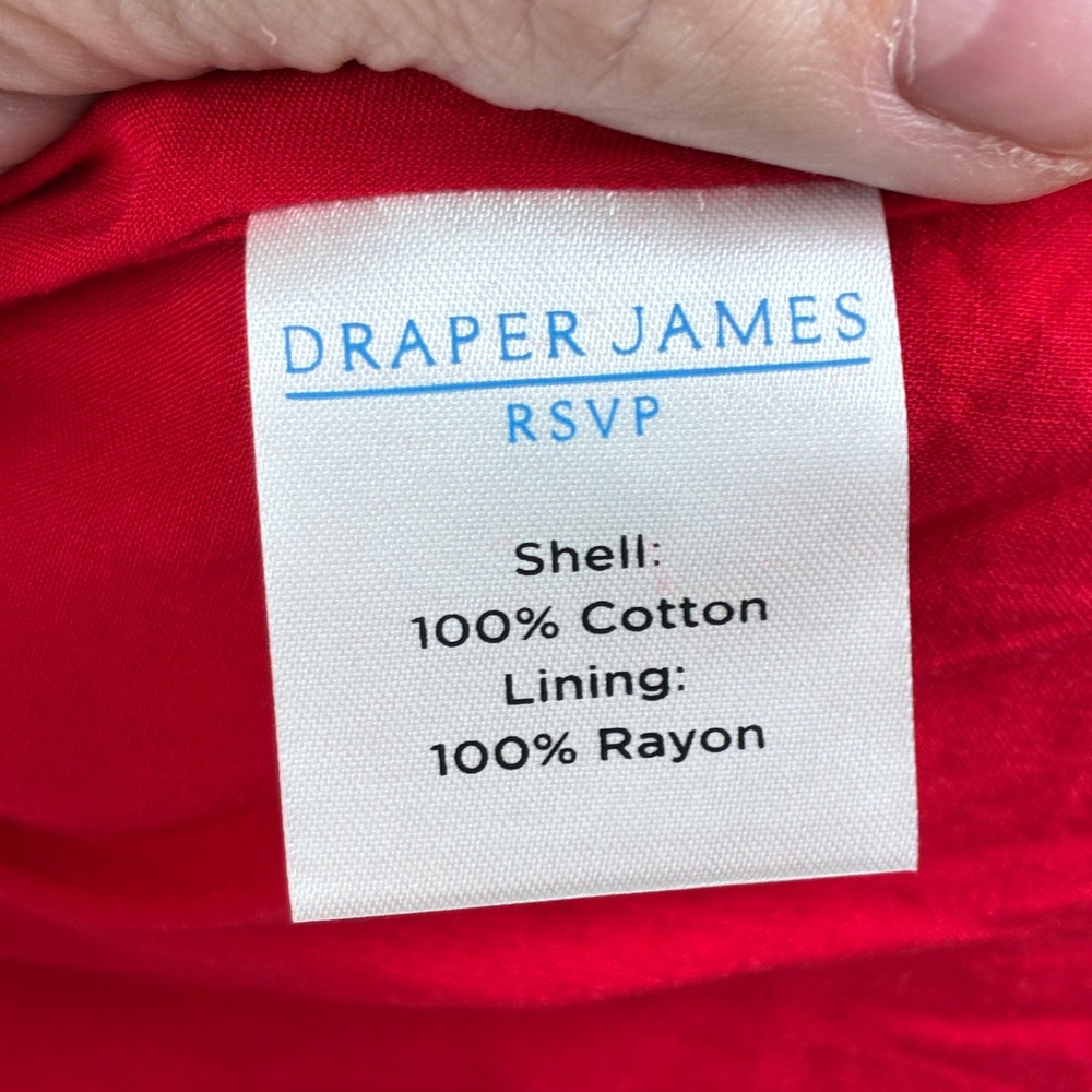 Draper James RSVP Womens L Midi Dress Red Heart Embroidered Cottagecore Summer - Picture 10 of 14